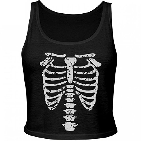 Amazon.com: Skeleton Ribcage: Junior Fit Crop Top Tank Top: Clothing