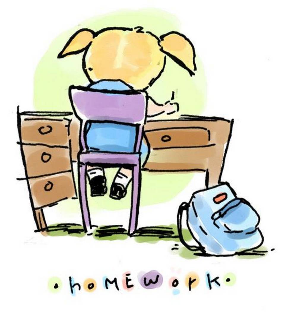 Kids homework clipart