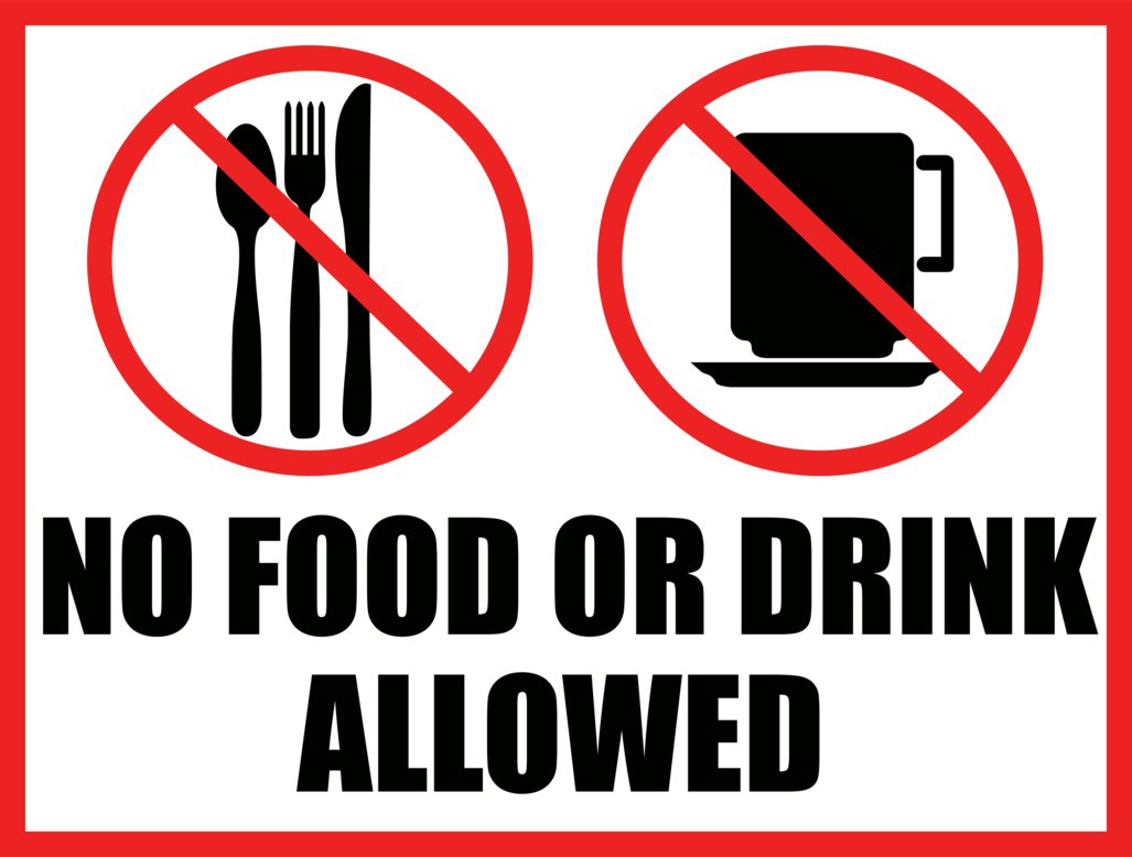 Free Printable No Eating Or Drinking Signs