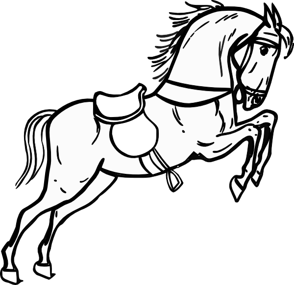 Jumping Horse Outline clip art - vector clip art online, royalty ...