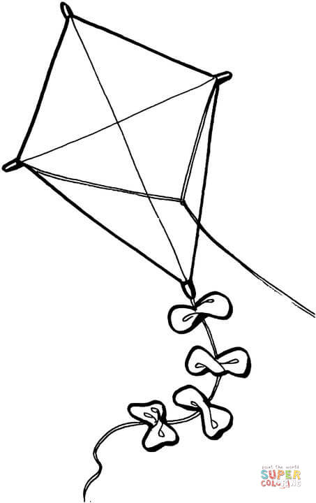 Kite coloring page | Free Printable Coloring Pages
