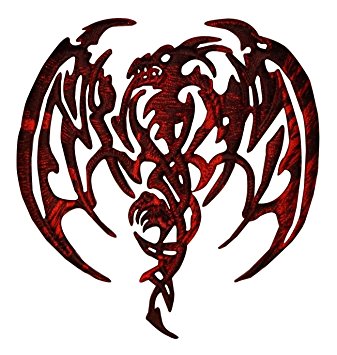 Amazon.com: Dragons - Chinese Tribal Red Mystical Dragon Logo ...