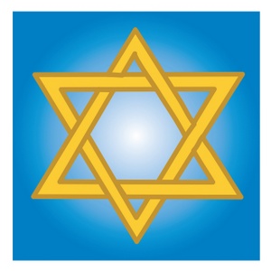 Star Of David Clipart Image - Golden Star of David on a Blue ...