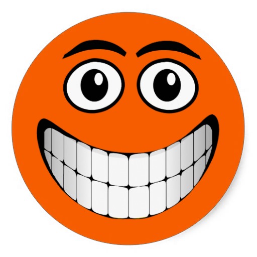 Orange Smiley Face Round Stickers from Zazzle.