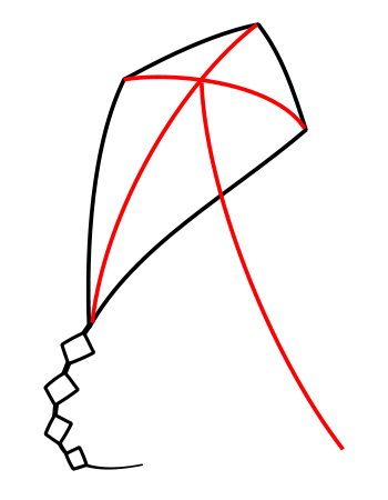 Drawing a cartoon kite