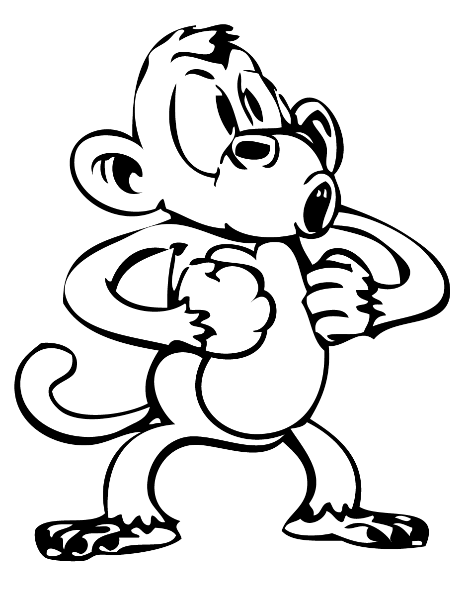 Baby Monkey Coloring Pages | Free coloring pages