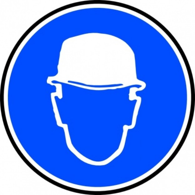 Mantatory Hard Hat Over Head clip art | Download free Vector