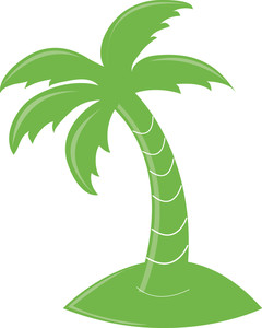 Palm Tree Clipart Image - Clip art illustration of green colored ...