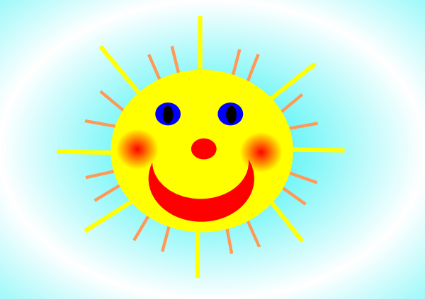 Smiling Sun clip art Free Vector