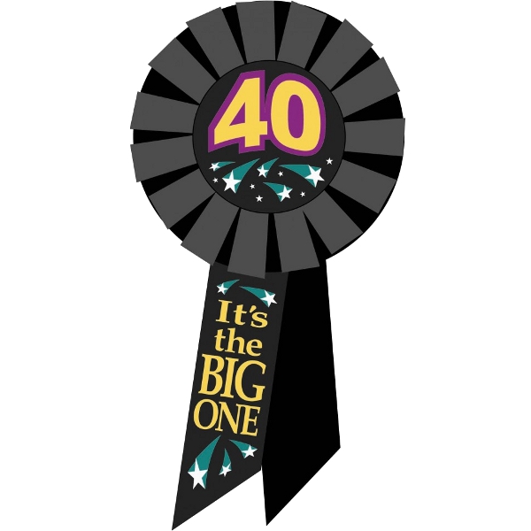 40th Birthday It's The Big One Rosette Button | Wally's Party ...