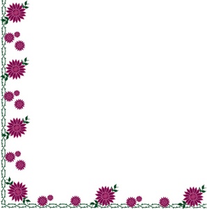 Vine Clipart Image - Spring Flower Border with a Vine of Thorns