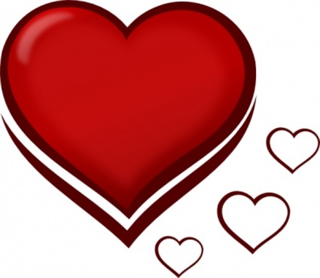 Red Stylised Heart With Smaller Hearts clip art | Download free Vector