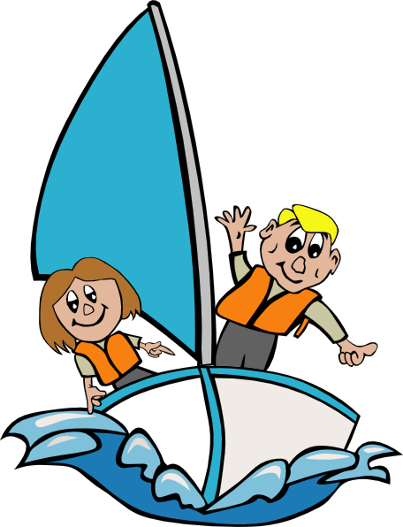 Kids Sailing clip art Free Vector