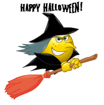 Emoticon - Happy Halloween Witch Smiley | Zaazu.