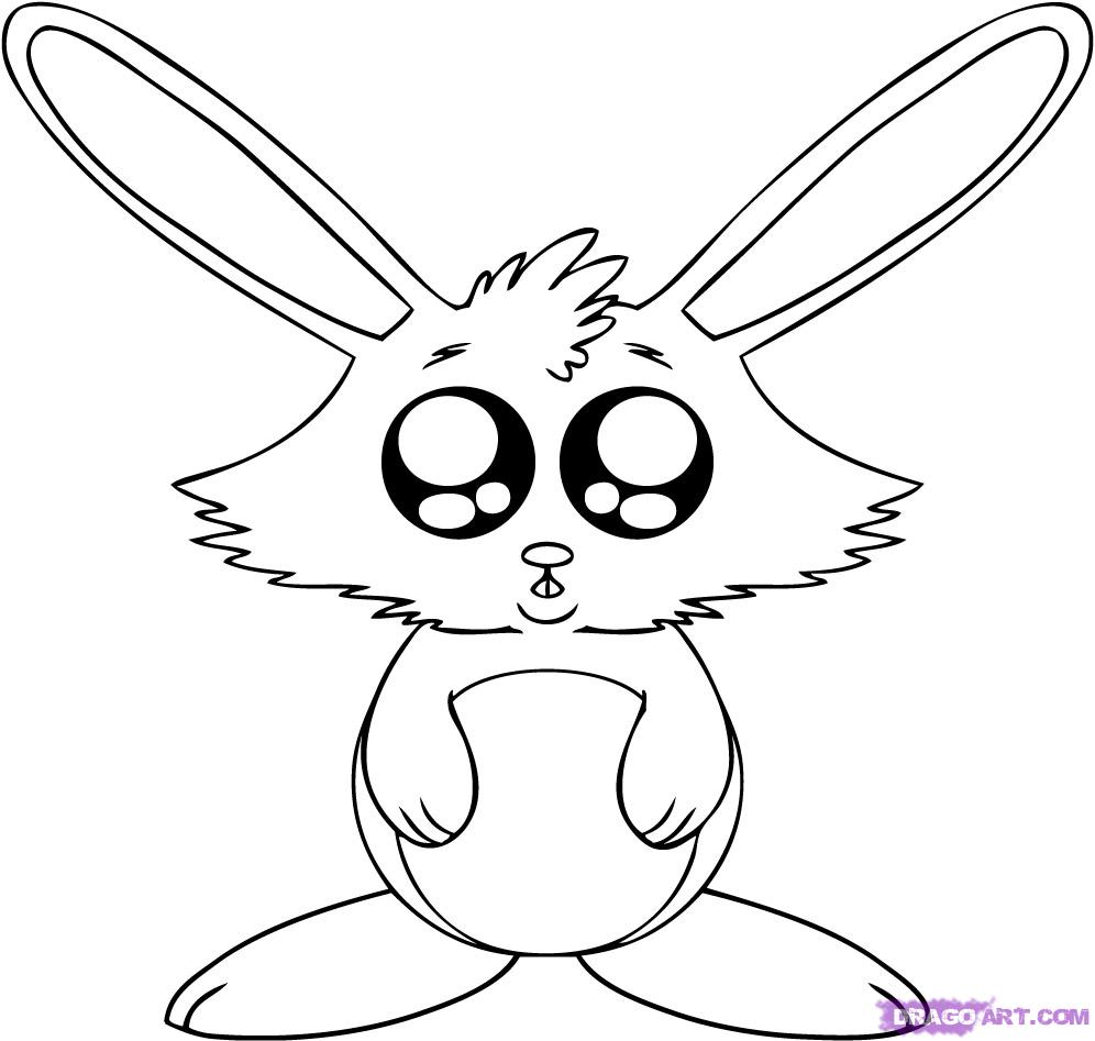 How to Draw a Cartoon Bunny, Step by Step, Cartoon Animals ...