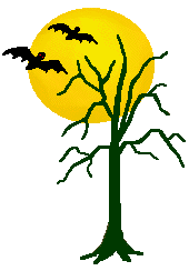 Tree Clip Art - Free Tree Clip Art - Bare Trees, Moon, and Bats
