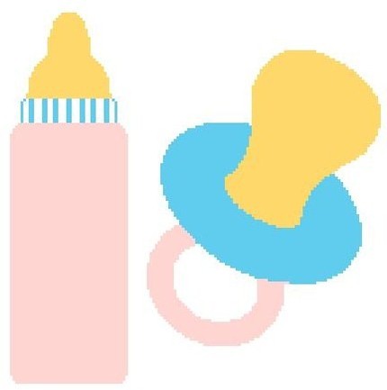 Baby Bottle and Pacifier Color Graph Pattern | barbjeanpat ...