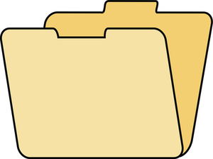 File Folder Clipart Image - Yellow Open File Folder Icon