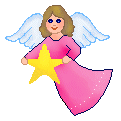 Angel clip art of angels dressed in pink and in dark blue and ...