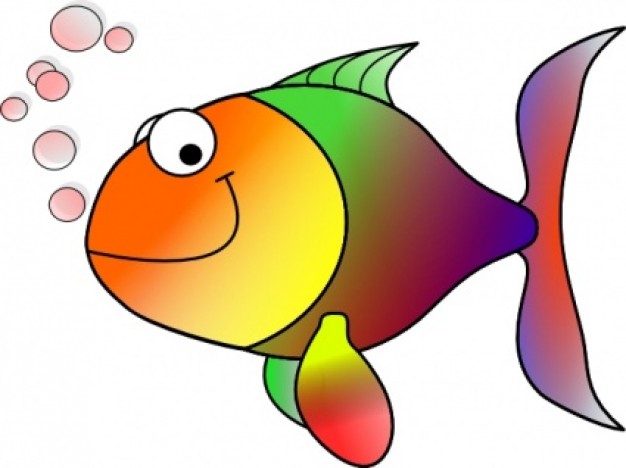 Bubbling Cartoon Fish clip art | Download free Vector