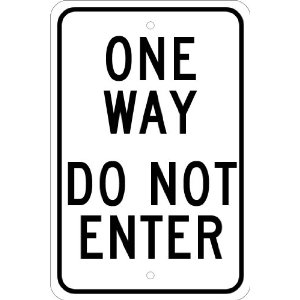 NMC TM73J Traffic Sign, "ONE WAY DO NOT ENTER", 12" Width x 18 ...
