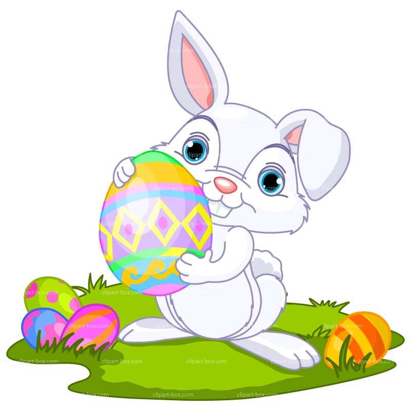 CLIPART EASTER BUNNY WITH EGG | Royalty free vector design