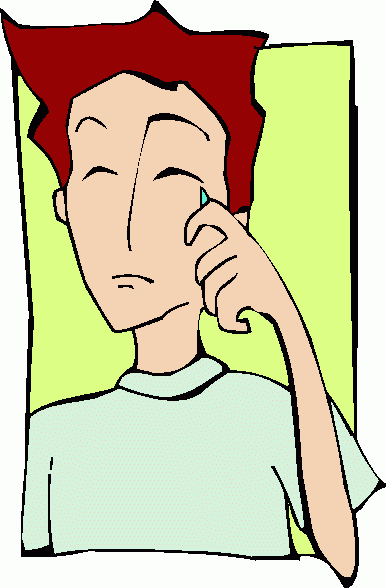 Clipart man crying