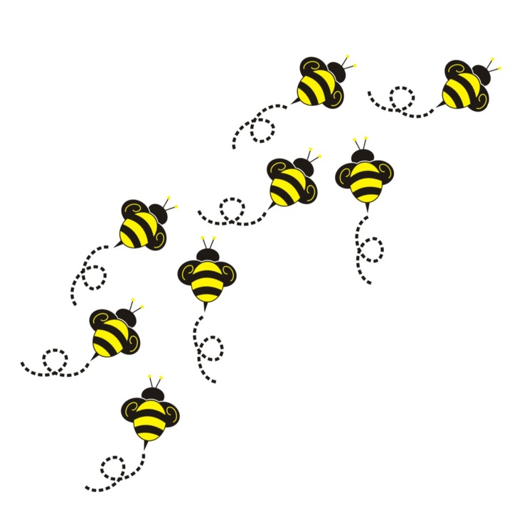 Honey bee flying clipart