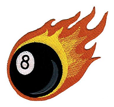 Amazon.com: Flaming 8-Ball Embroidered Patch Billiards Pool Iron ...