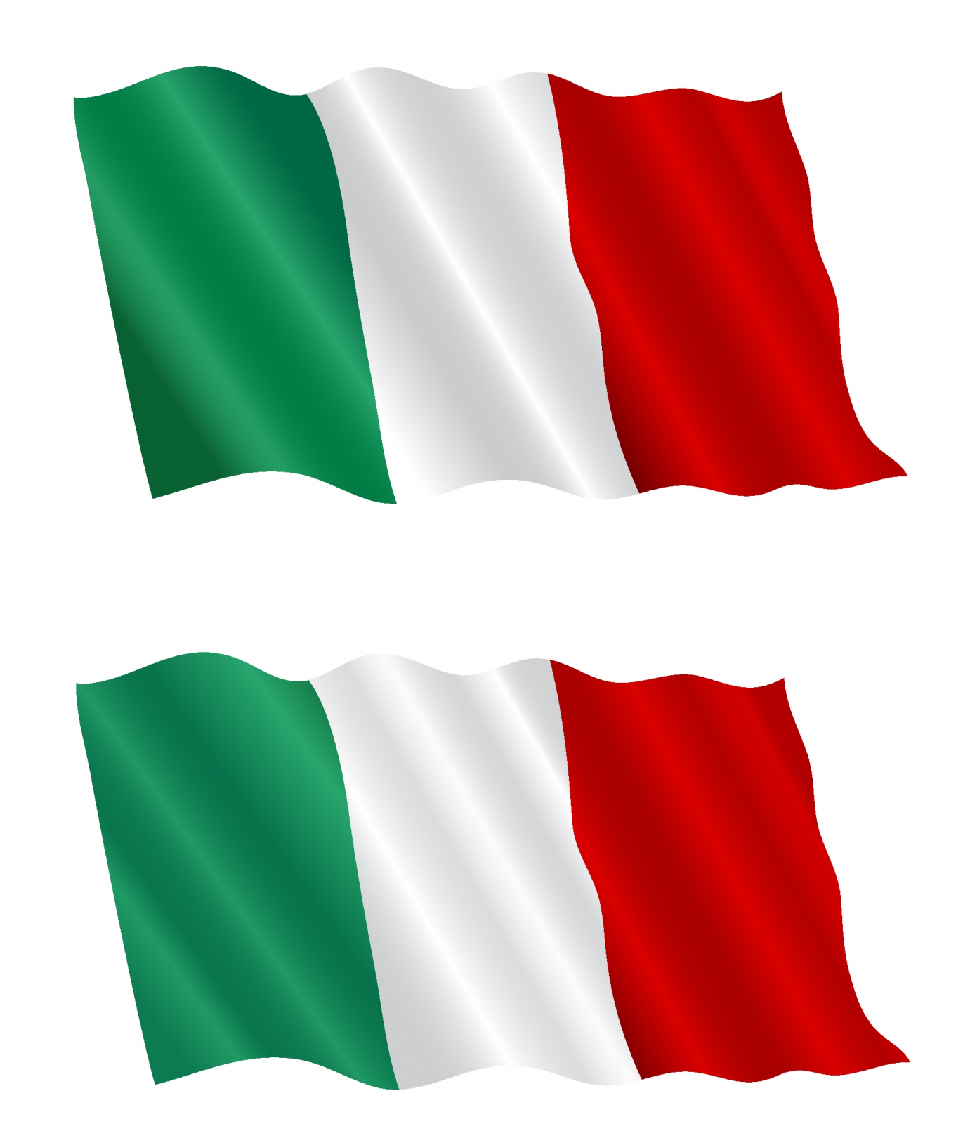 Italian flag flying in the wind Free Vector / 4Vector