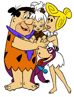 Free Flintstones Family Cartoon Clipart - I-