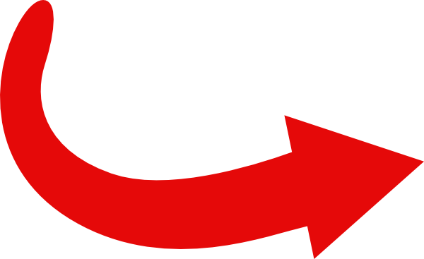 Red curved arrow left clipart
