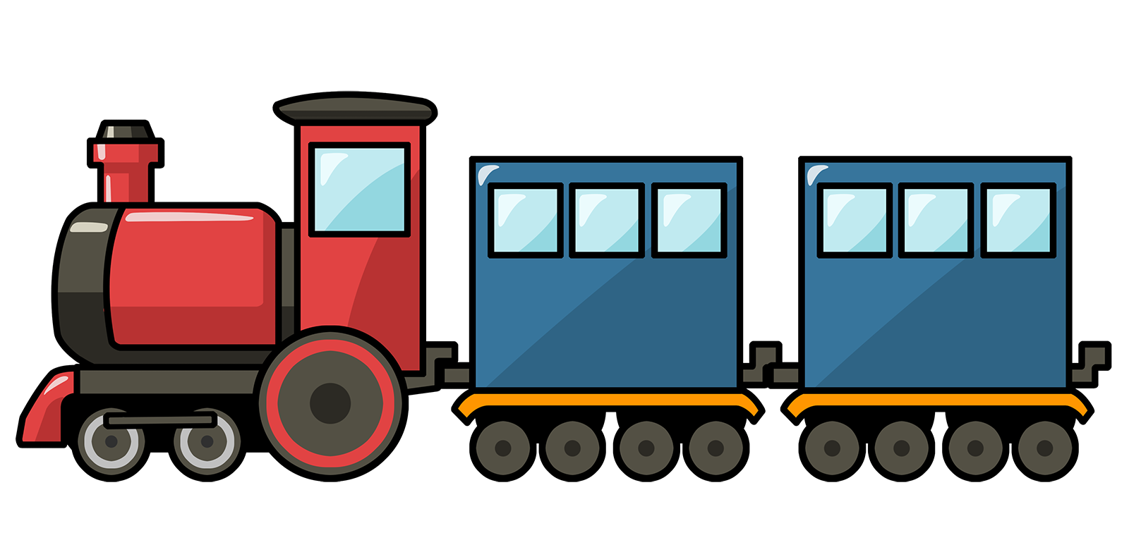 Steam train animated clipart