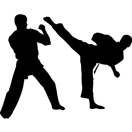 TAE KWON DO SILHOUETTES Life-size Karate Decals, Karate Silhouette ...