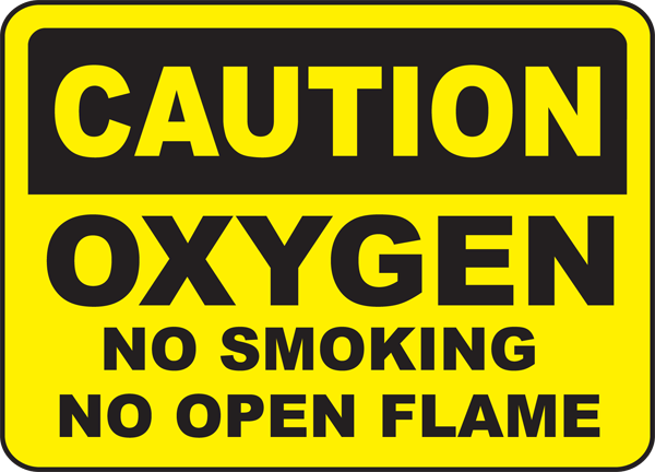Oxygen No Smoking No Open Flame Sign H3843 - by SafetySign.com