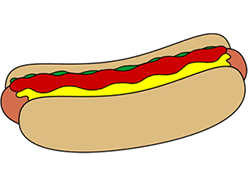 Cartoon Hot Dog Step by Step Drawing Lesson
