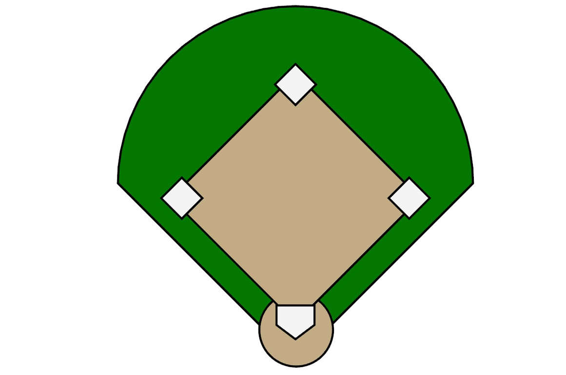 Baseball diamond outline clipart