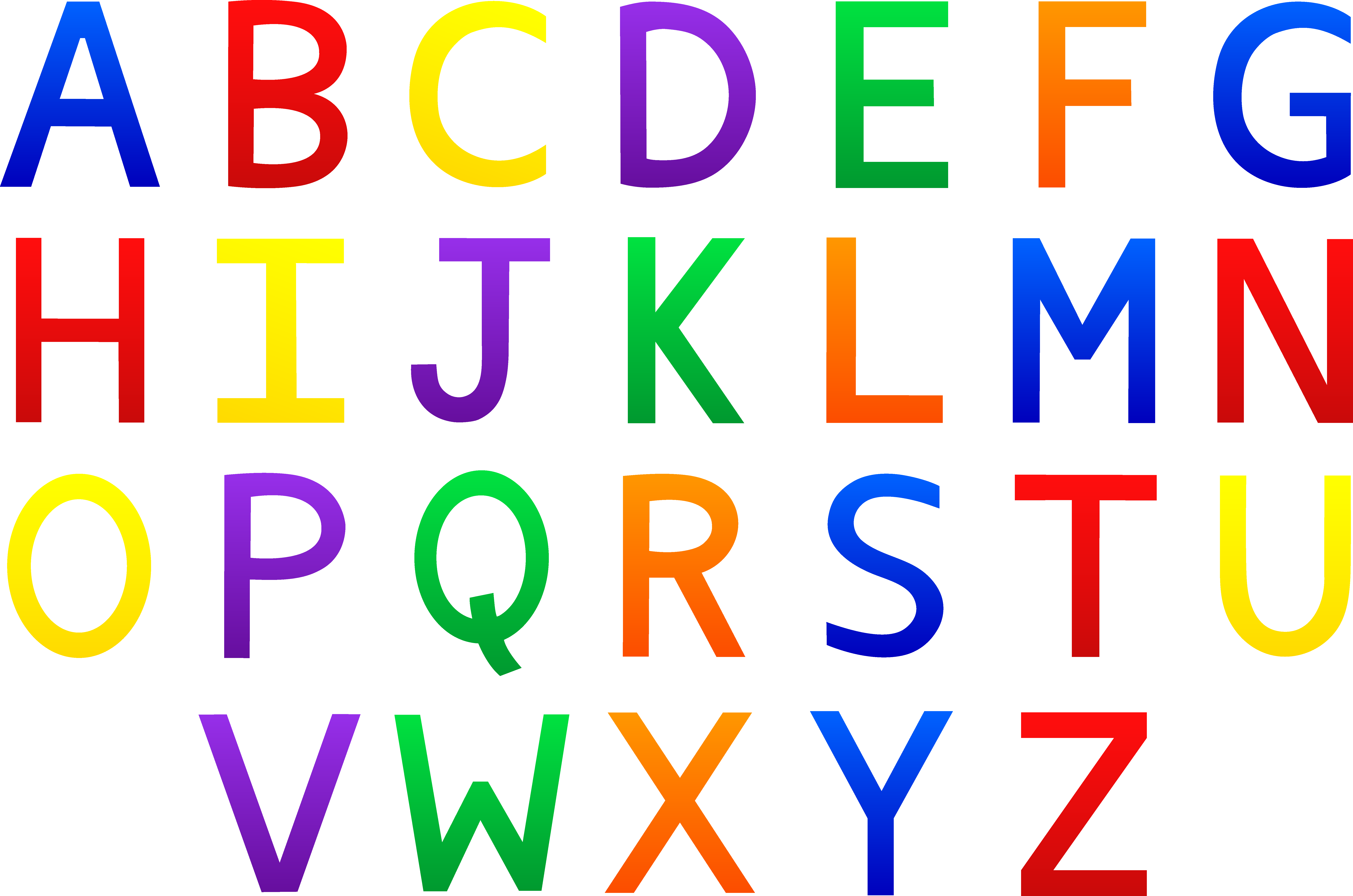 Kids alphabet letters clipart