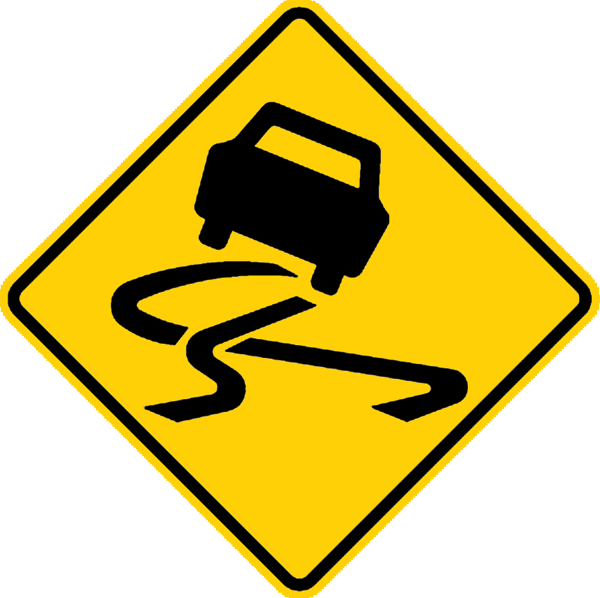 Australia and New Zealand slippery road surface sign.png ...