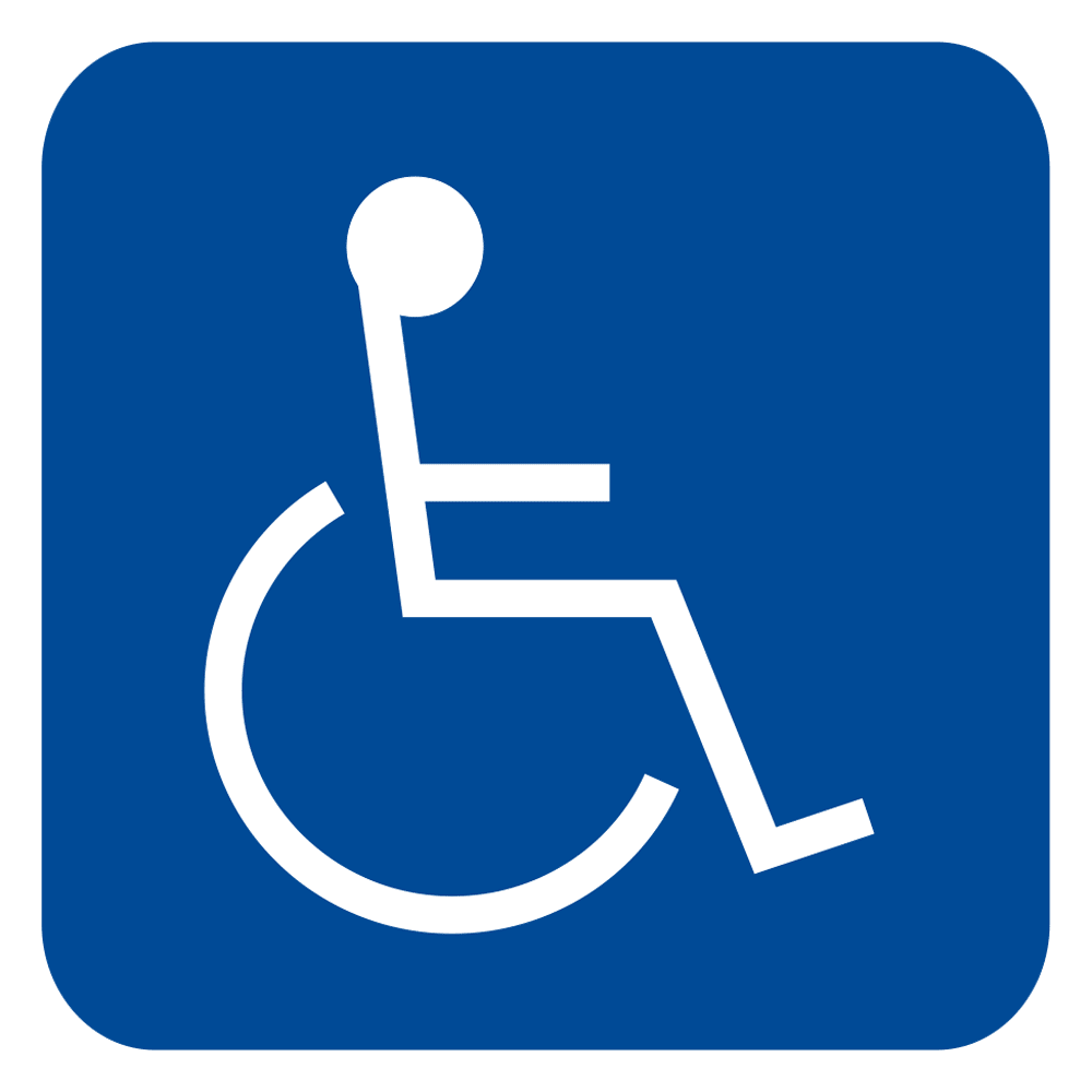 ADA Wheelchair Accessible Symbol White on Blue Sign NHE-1-WHTonBLU