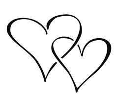 Double Heart Clipart Black And - Free Clipart Images