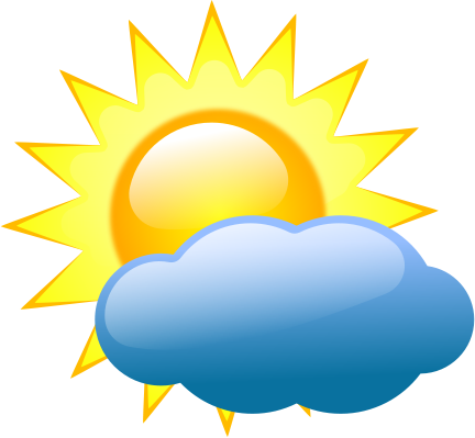 Sun with clouds clipart