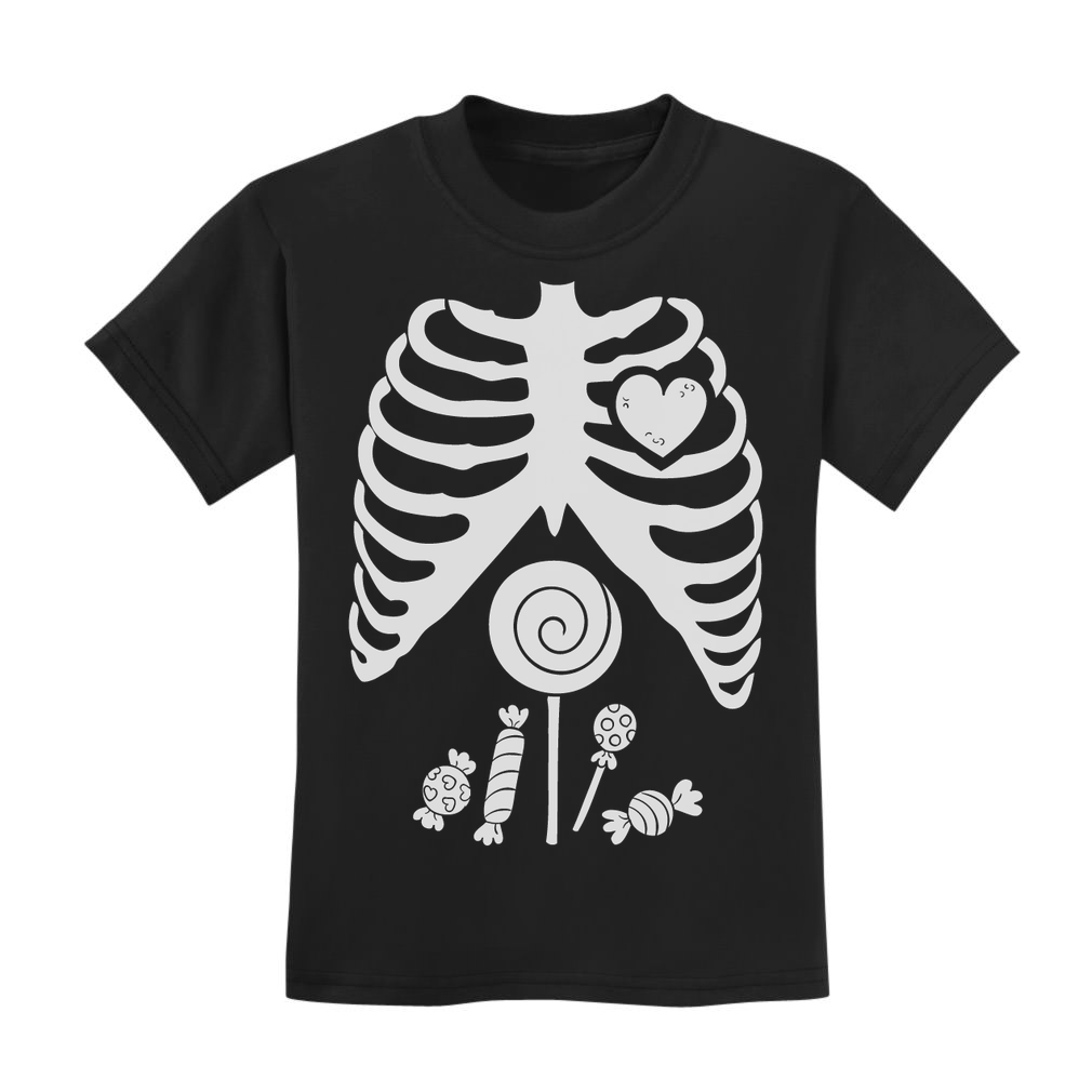 Children Skeleton Candy Rib-cage X-Ray Halloween Funny Kids T ...