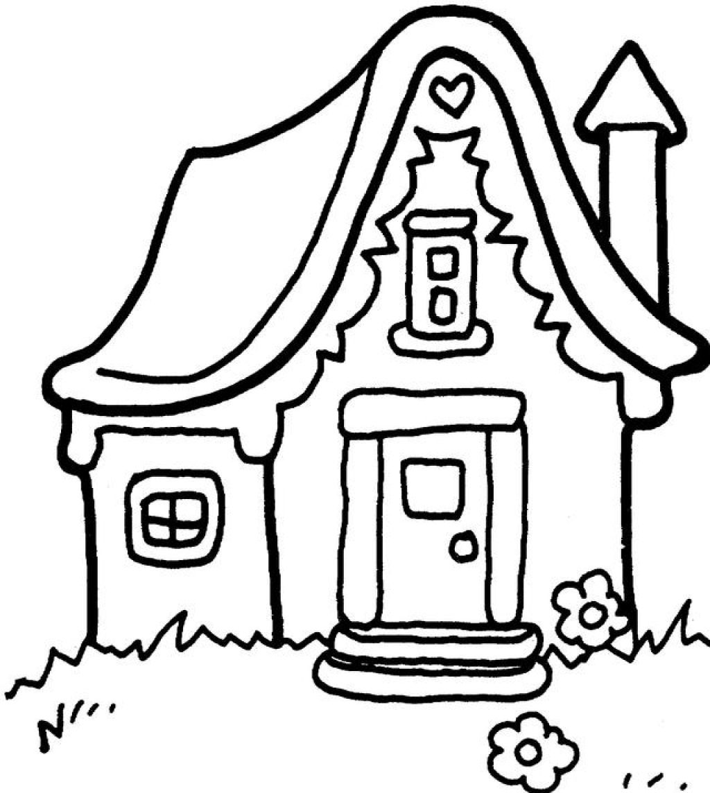Printable Gingerbread House Coloring Pages - AZ Coloring Pages