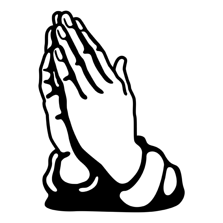 Female praying hands clipart