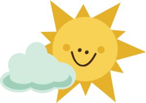 Sunshine with cloud clipart