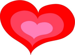 Red love heart clipart