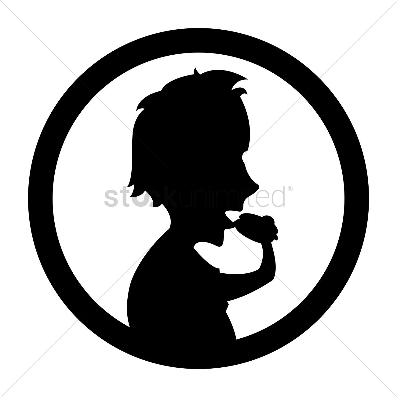 Silhouette of man eating burger Vector Image - 1501905 ...