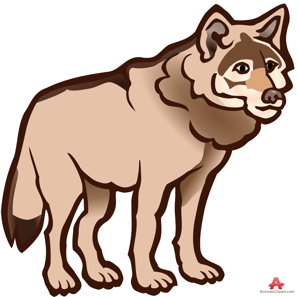 Wolf Outline Drawing in Colors | Free Clipart Design Download