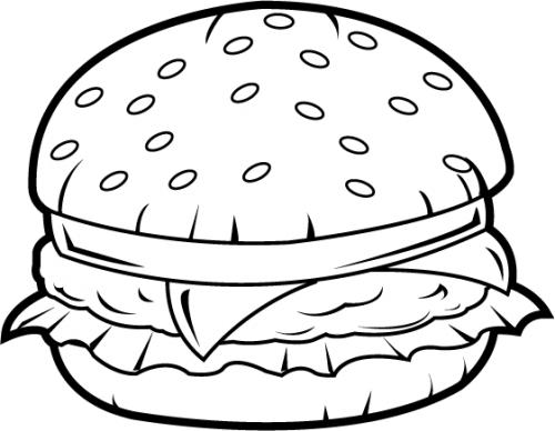 Burger Black And White Clipart